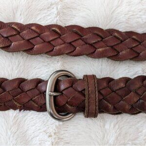Vintage American Eagle leather Braided western belt brown large medium